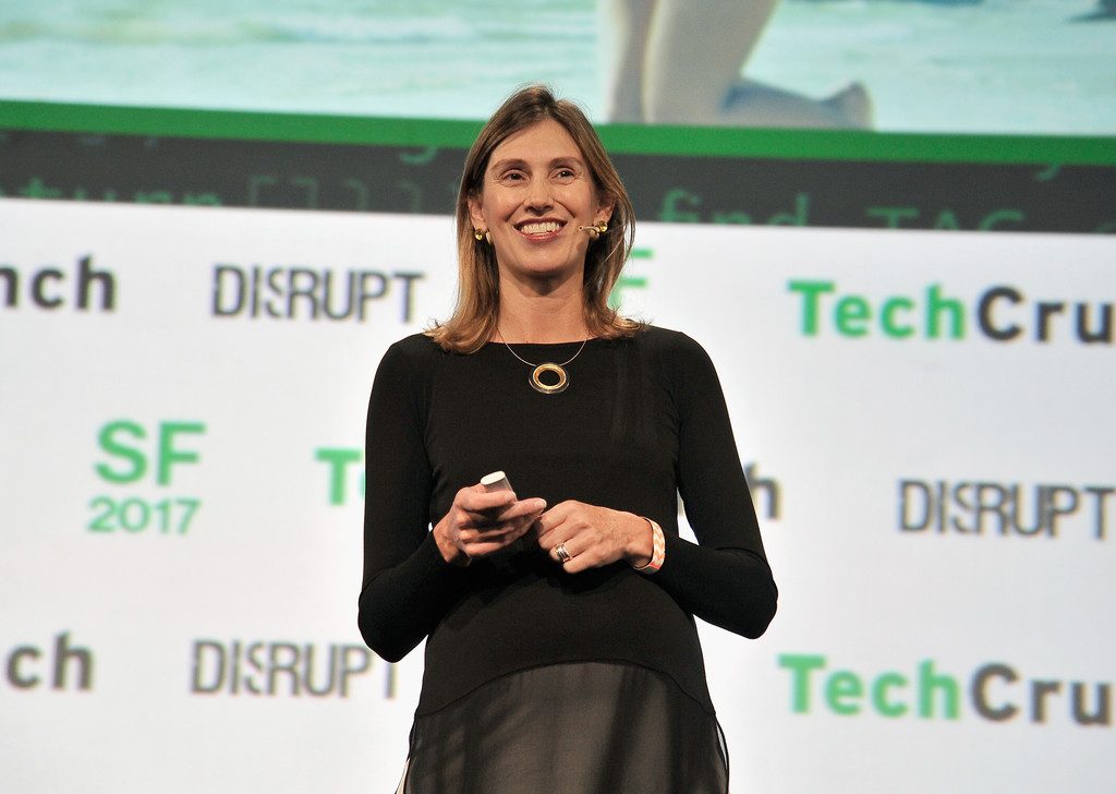 Future family Future Family Co-Founder and CEO Claire Tomkins at the 2017 Disrupt SF Startup Battlefield